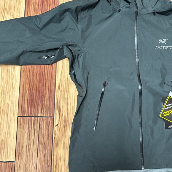 Men's Arcteryx Black Casual Waterproof Breathable Hooded Hard Shell Jacket L - Picture 2 of 7